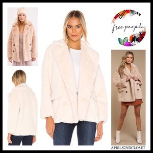 FREE PEOPLE JACKET TEDDY COAT FAUX FUR JACKET A2C